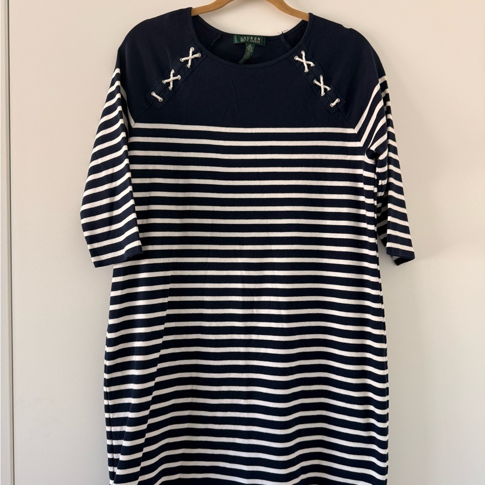 Lauren Ralph Lauren Navy & White Striped Dress